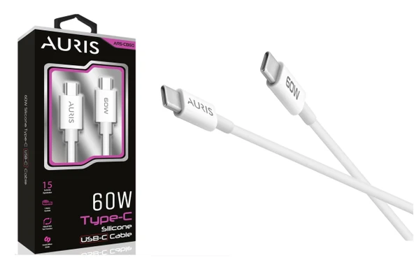Auris ARS-CB60 60W 1m Pd Type-c Type-c Hızlı Şarj Ve Data Kablosu 1 Metre ürün görseli 1