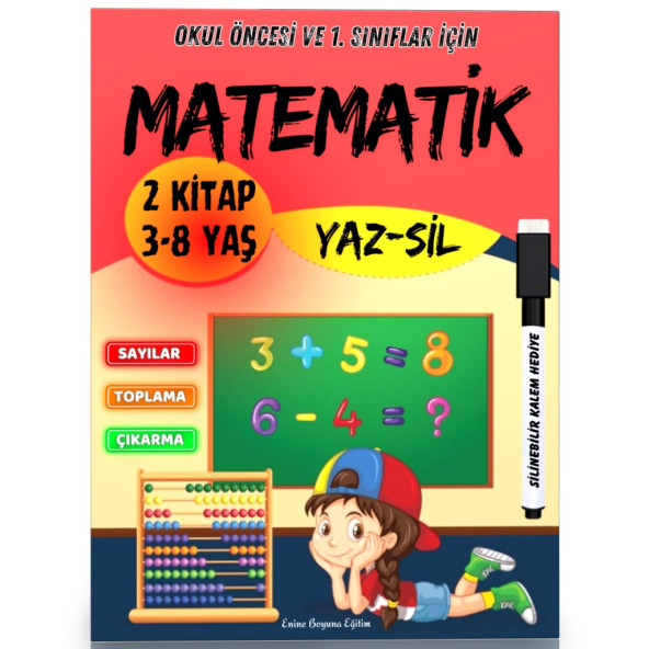 Okul Öncesi ve 1. Sınıflar İçin Matematik YAZ-SİL Kitap Seti ürün görseli 1