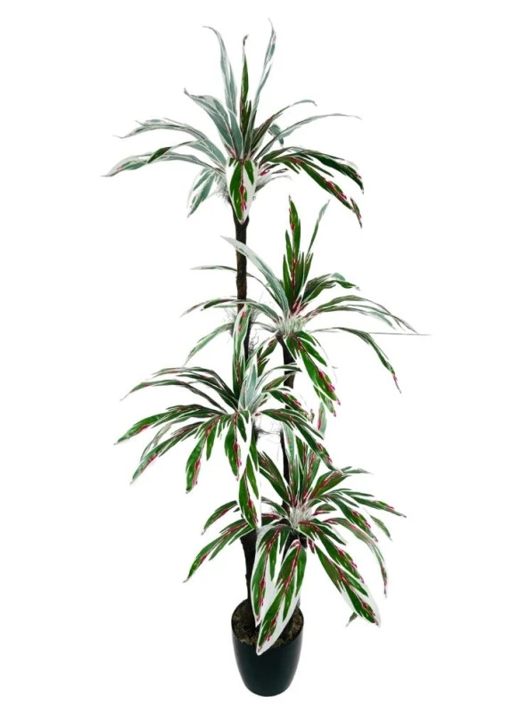 Nettenevime Yapay Ağaç Kızıl Beyaz Yukka 4Katlı 72 Yaprak 160*65cm ürün görseli 1