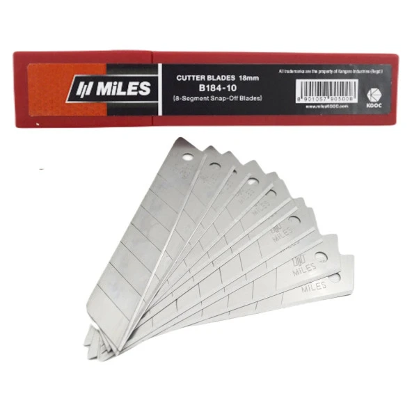 Miles Geniş Maket Bıçağı Yedeği 18 mm 10 lu 1 Tüp ürün görseli 1