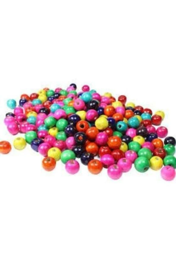 Esmay Ahşap Renkli Boncuk Yuvarlak 14 Mm (55 Adet Boncuk) ürün görseli 1