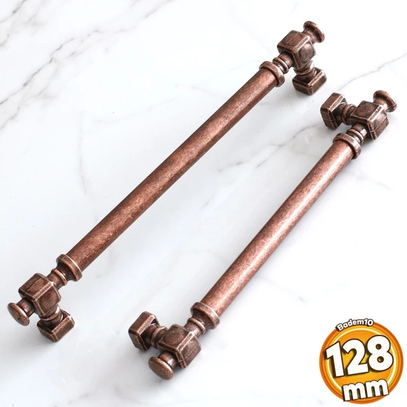Talas Eskitme Antik Bakır Düz Metal 128 mm 12.8 cm Mobilya Mutfak Dolabı Dolap Kulpu Kulbu Kulpları ürün görseli 1