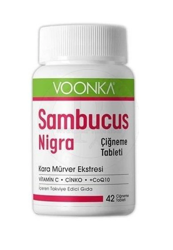 Voonka Sambucus Nigra Kara Mürver 42 Çiğneme Tableti ürün görseli 1