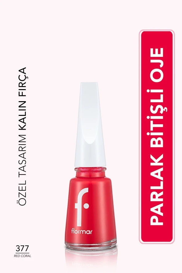 Nail Enamel Yüksek Pigmentli & Parlak Bitişli Oje Fne-377 Red Coral ürün görseli 1