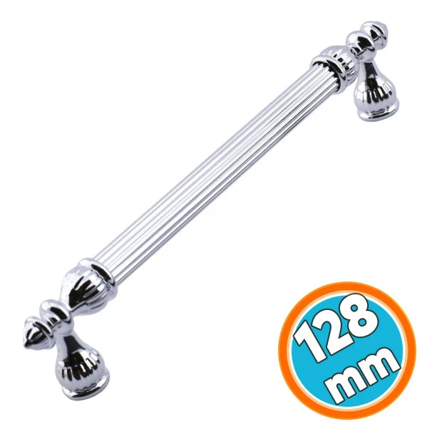 Mobilya Kulp Mutfak Dolabı Çekmece Dolap Kulpları Kapak Kulpu Kulbu Krom Renk 128 mm Metal ürün görseli 1