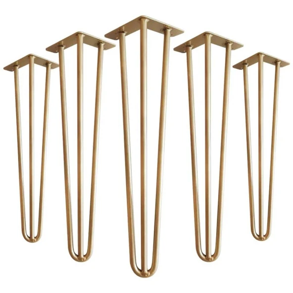 Masa Mobilya Ayakları İçin Metal Altın Gold Firkete Takımı 70 Cm ürün görseli 1