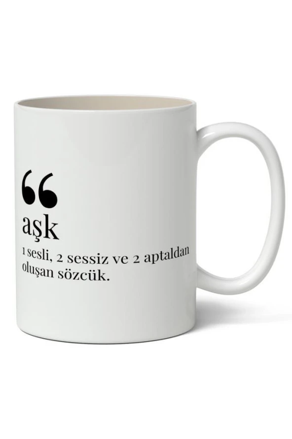 Aşk Anlamı Baskılı Kupa Bardak Baskılı Kahve Kupa Bardak ürün görseli 1