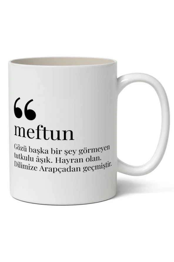 Meftun Kelime Anlamı Baskılı Kupa Bardak Baskılı Kahve Kupa Bardak ürün görseli 1