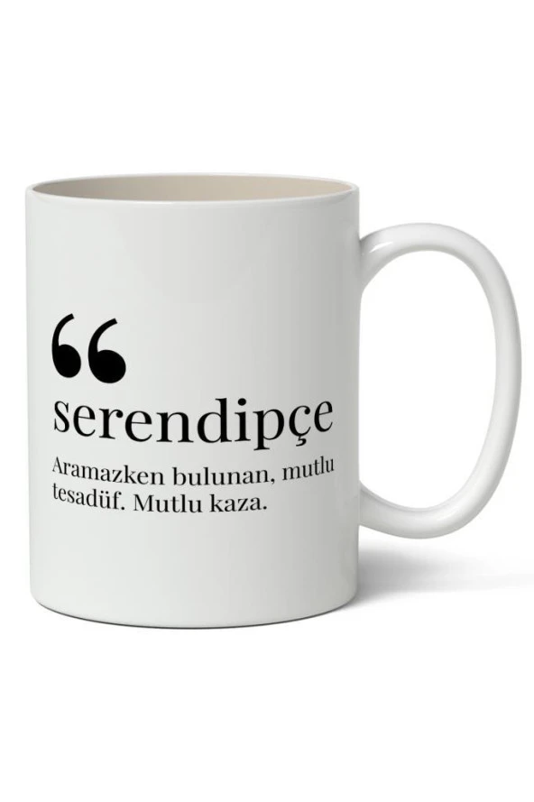 Serendipçe Kelime Anlamı Baskılı Kupa Bardak Baskılı Kahve Kupa Bardak ürün görseli 1