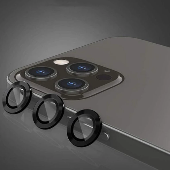 Apple iPhone 14 Pro Mercek Lens Kamera Koruyucu SİYAH ürün görseli 1