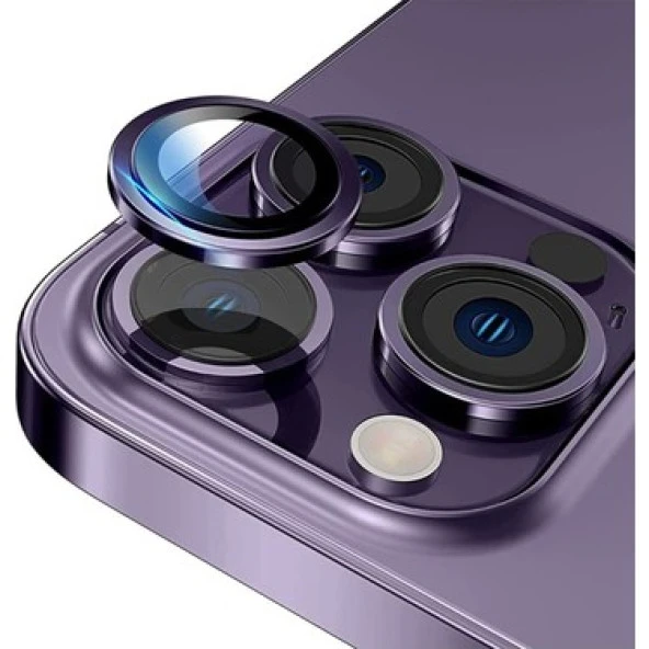 Apple iPhone 14 Pro İle Uyumlu Mercek Lens Kamera Koruyucu MOR ürün görseli 1