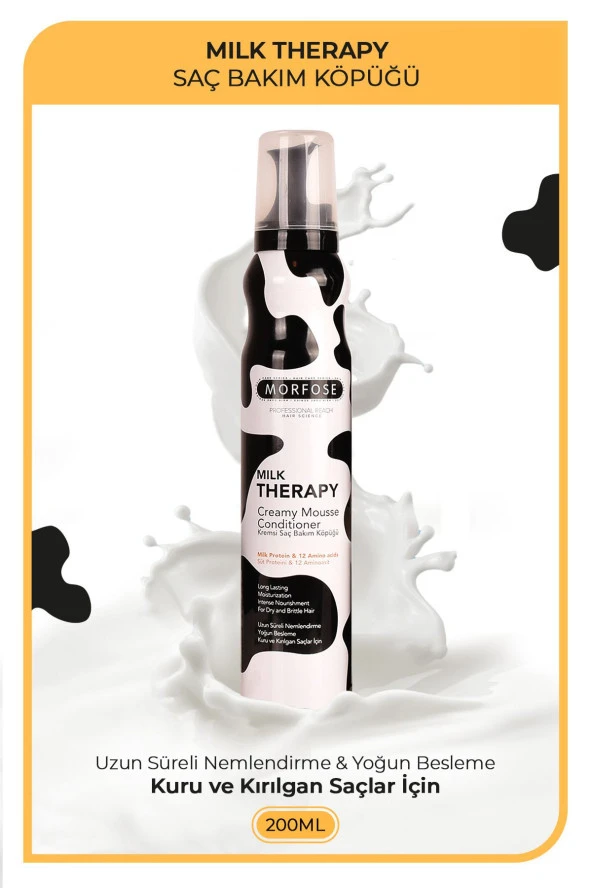 Milk Therapy Saç Köpüğü 200 ml - Saç Dökülmesi Önleyici, Besleyici, Koruyucu Etki ürün görseli 1