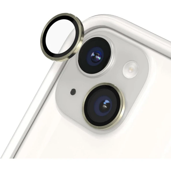 iPhone 15 / 15 Plus Mercek Lens Kamera Koruyucu SARI ürün görseli 1