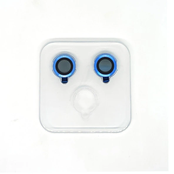 Apple iPhone 14 Mercek Lens Kamera Koruyucu MAVİ - Resim 3