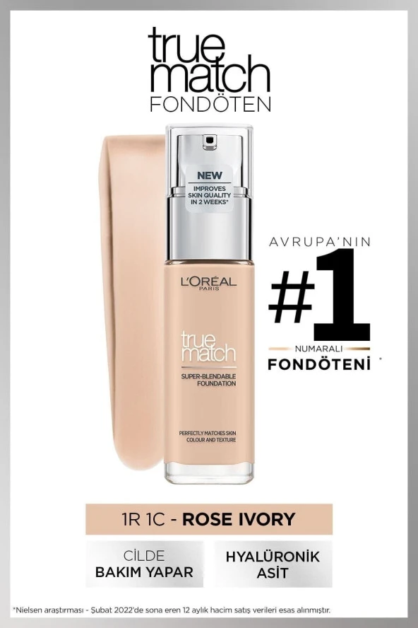 L'Oreal Paris True Match Bakım Yapan Fondöten 1R/1C ROSE IVORY ürün görseli 1