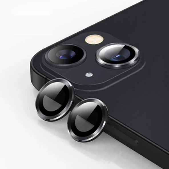 Apple iPhone 13 İle Uyumlu Lens Kamera Koruyucu SİYAH ürün görseli 1