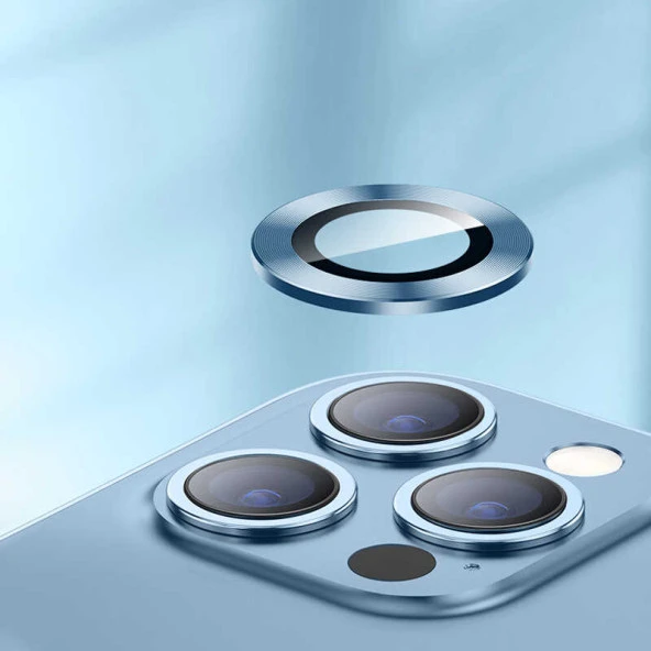 iPhone 13 Pro Max Kamera Koruyucu Mavi ürün görseli 1