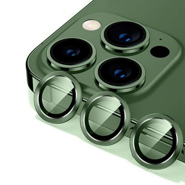 Apple iPhone 13 Pro Max Mercek Lens Kamera Koruyucu YEŞİL ürün görseli 1