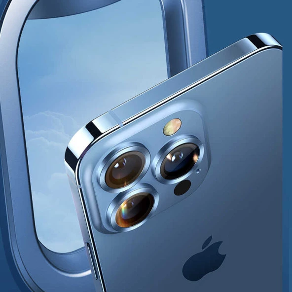 Apple iPhone 13 Pro Max Mercek Lens Kamera Koruyucu SİERRA MAVİ ürün görseli 1