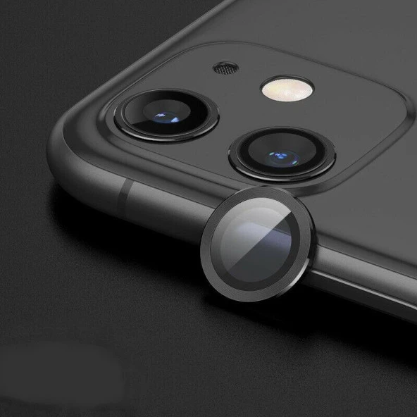 Apple iPhone 12 Mercek Lens Kamera Koruyucu SİYAH ürün görseli 1