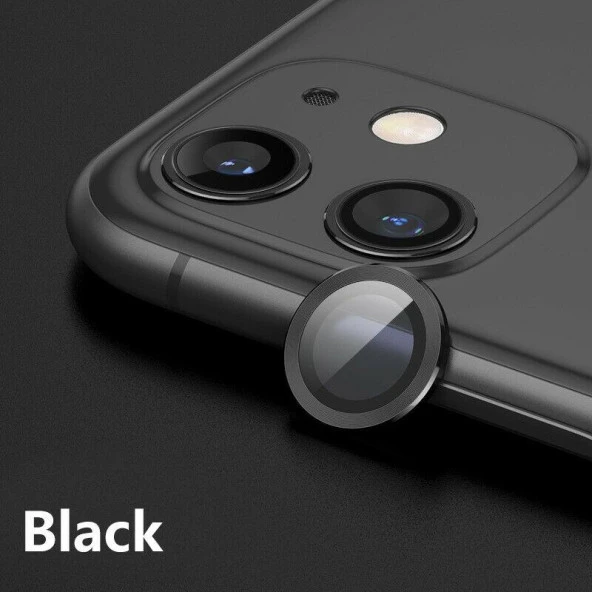 Apple iPhone 11 Mercek Lens Kamera Koruyucu SİYAH ürün görseli 1