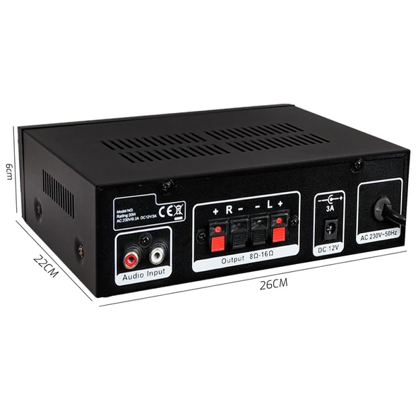 NWORK AV-100 Anfi 100 Watt 12V 220V Bluetooth Usb Sd - Resim 3