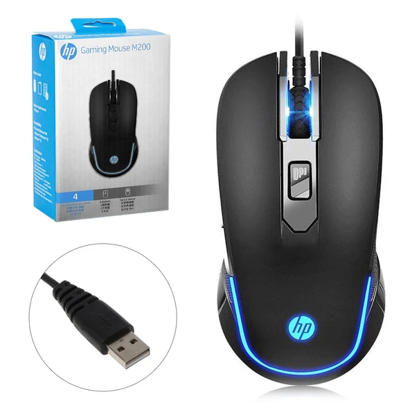 HP-M200 Kablolu Oyuncu Mouse 2400 Dpi Ledli (M-75) ürün görseli 1