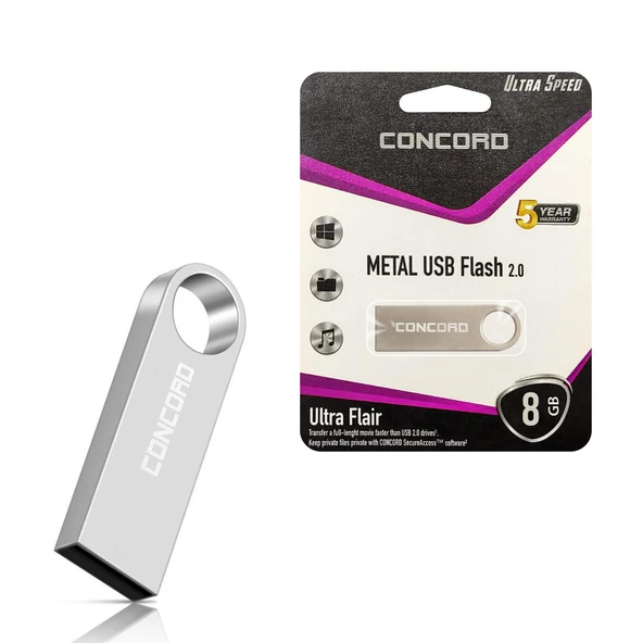 CONCORD C-U8 Usb Flash Bellek Metal Ultra Flair 8GB ürün görseli 1