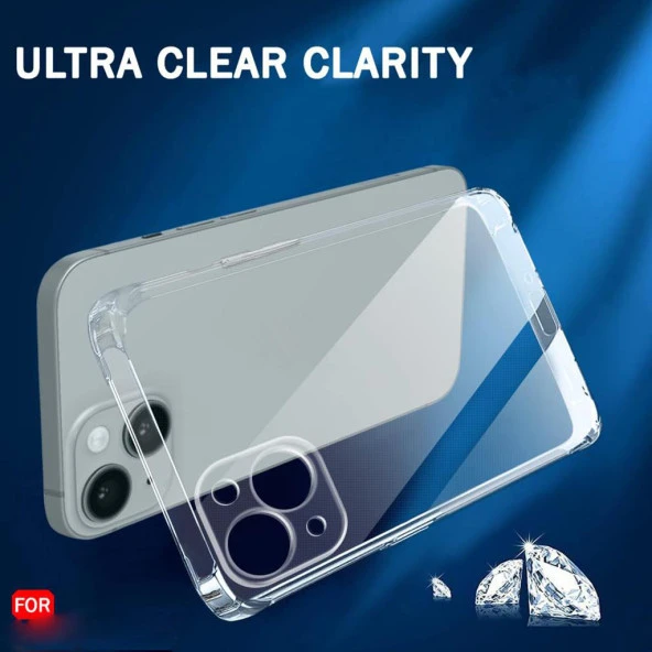 iPhone 15 Kılıf Şeffaf Kamera Korumalı Soket 3D - Resim 2