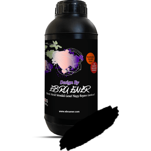 Ebru Ener Anka Vernikli Genel Yüzey Boyası Siyah 1000 gr. ürün görseli 1
