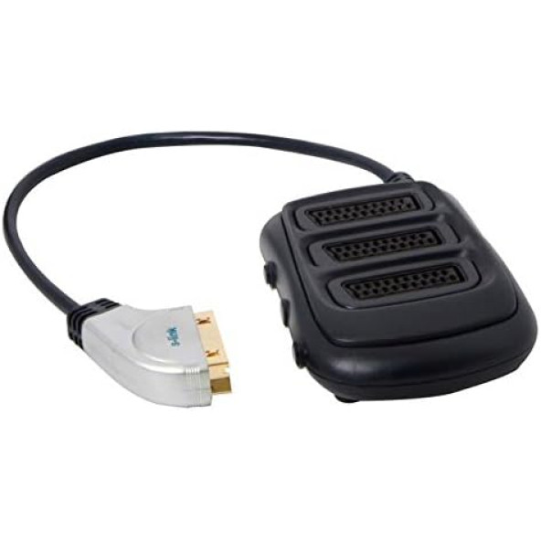 S-Link Slx-Sc35 Scart To 3 Scart Çoklayıcı Metal Kasa Altın Uçlu Kablo ürün görseli 1