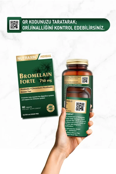 Nutraxin Bromelain Forte 60 Tablet - Resim 4