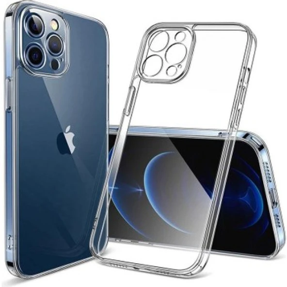 iPhone 14 Pro İle Uyumlu Şeffaf Kılıf Kamera Korumalı 3D ürün görseli 1