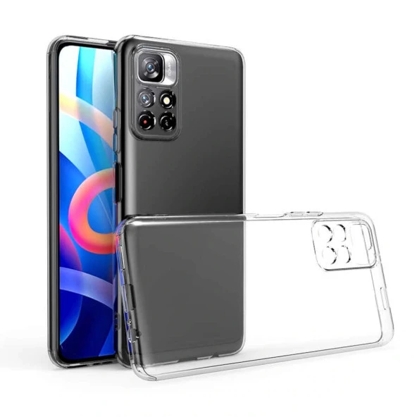 Xiaomi Redmi Note 11 4G İle Uyumlu Kılıf Şeffaf Silikon Kamera Korumalı 3D ürün görseli 1