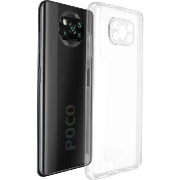 Poco X3 Pro İle Uyumlu Kılıf Şeffaf Silikon Kamera Korumalı 3D ürün görseli 1
