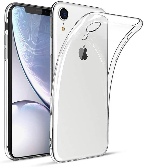 iPhone XR İle Uyumlu Kılıf Şeffaf Silikon Kamera Korumalı 3D ürün görseli 1