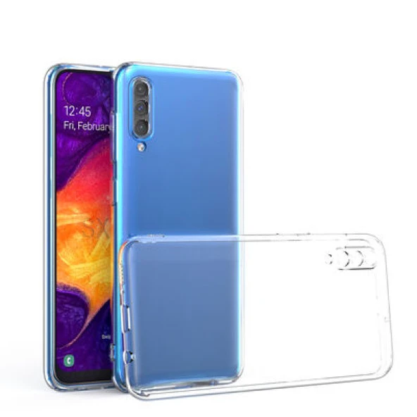 Samsung A50 İle Uyumlu Kılıf Şeffaf Silikon Kamera Korumalı 3D ürün görseli 1