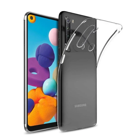 Samsung A21 Kılıf Şeffaf Silikon Kamera Korumalı 0,30 mm ürün görseli 1