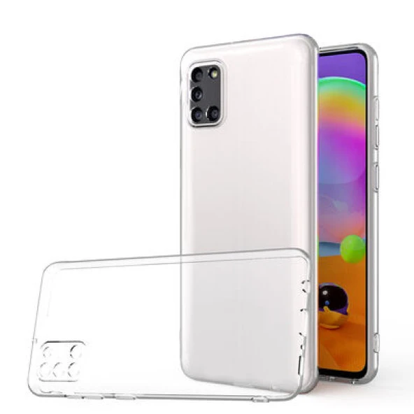 Samsung A31 İle Uyumlu Kılıf Şeffaf Silikon Kamera Korumalı 3D ürün görseli 1
