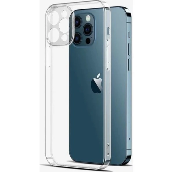 iPhone 12 Pro İle Uyumlu Kılıf Şeffaf Silikon Kamera Korumalı 3D ürün görseli 1