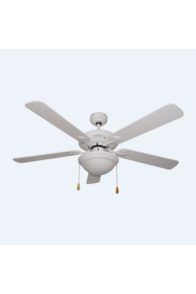 Blackwell 5 MDF Kanat 132 cm Lambalı Tavan Vantilatörü Beyaz ürün görseli 1