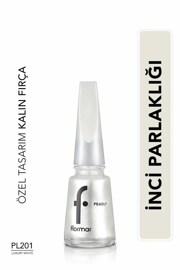 Sedefli Parlak Oje (Beyaz) - Pearly Nail Enamel - PL201 Luxury White - 8682536035422 ürün görseli 1