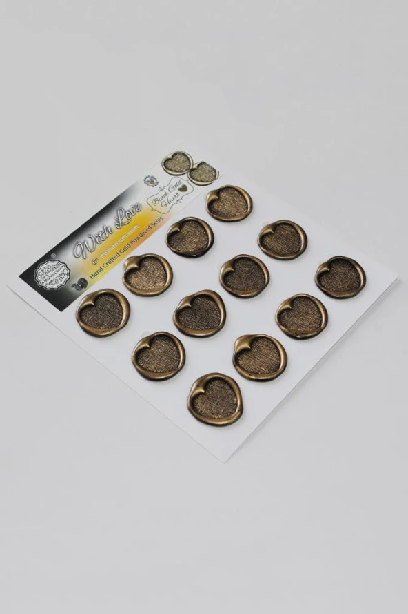 Mühürcüm Kalp 2 12 Adet 3D Hazır Kendinden Yapışkanlı Sticker Mühür RM2116 ürün görseli 1
