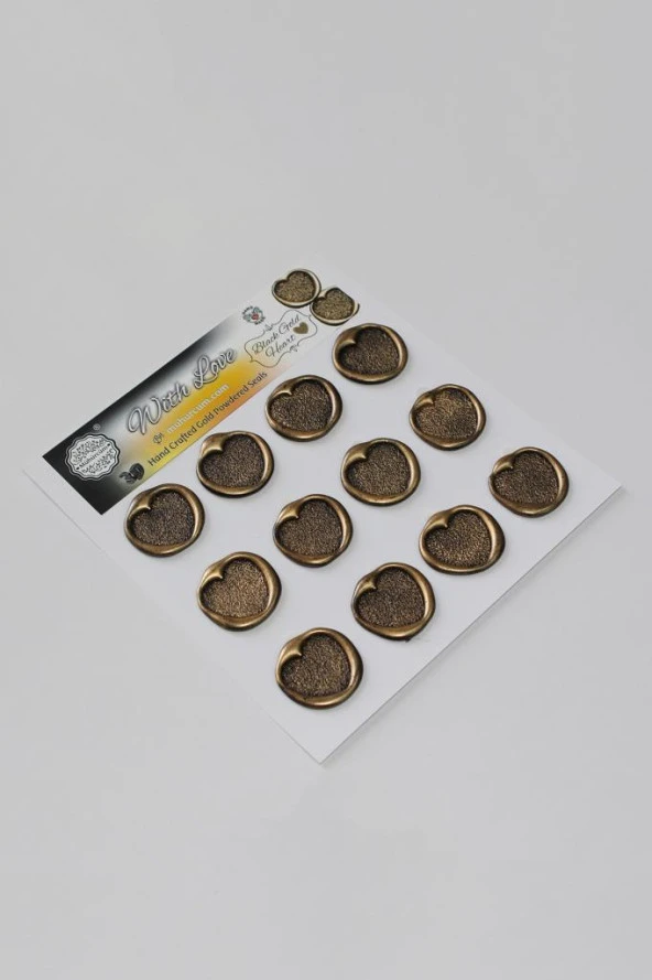 Mühürcüm Kalp 3 12 Adet 3D Hazır Kendinden Yapışkanlı Sticker Mühür RM2117 ürün görseli 1