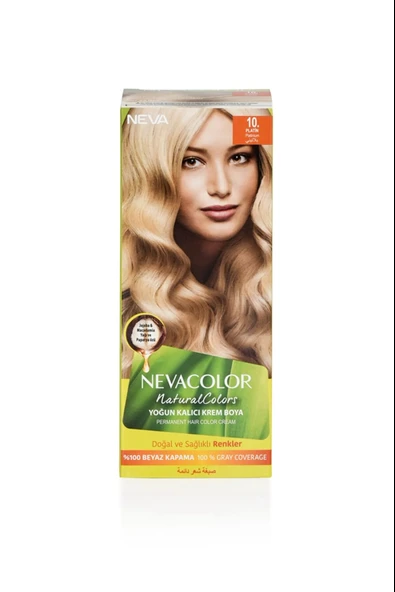 Nevacolor Natural Colors 10 Platin - Kalıcı Krem Saç Boyası Seti ürün görseli 1