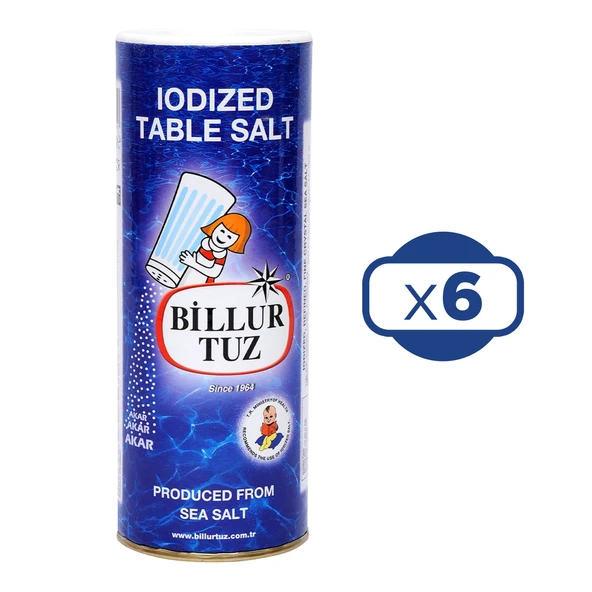 Billur Tuz 500 gr İyotlu Tuzluklu x 6 Adet ürün görseli 1