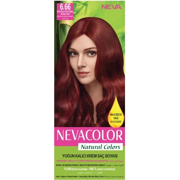Nevacolor Natural Colors 6.66 Büyüleyici Kızıl - Kalıcı Krem Saç Boyası Seti ürün görseli 1