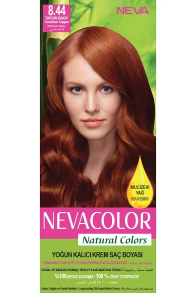 Nevacolor Natural Colors 8.44 Tarçın Bakır - Kalıcı Krem Saç Boyası Seti ürün görseli 1
