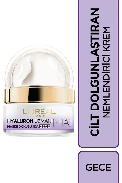 LOreal ParisHyaluron Uzmanı Cilt Dolgunlaştıran Nemlendirici Gece Kremi- Hyaluronik Asit ürün görseli 1
