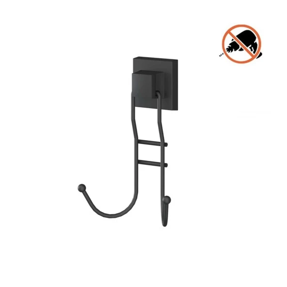 Tekno Tel EF-236 Yapışkanlı Banyo 2 li Askı Bornozluk Siyah ürün görseli 1